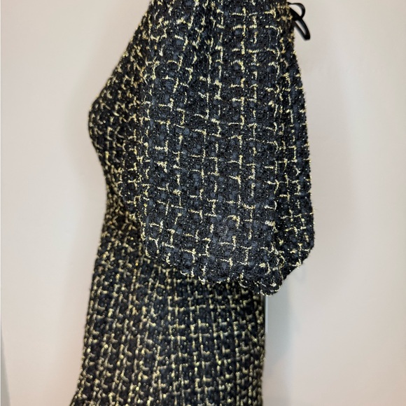 NWT, Avara Cindy Short Party Dress in Black/Gold Tweed, Size SMALL - Picture 8 of 16